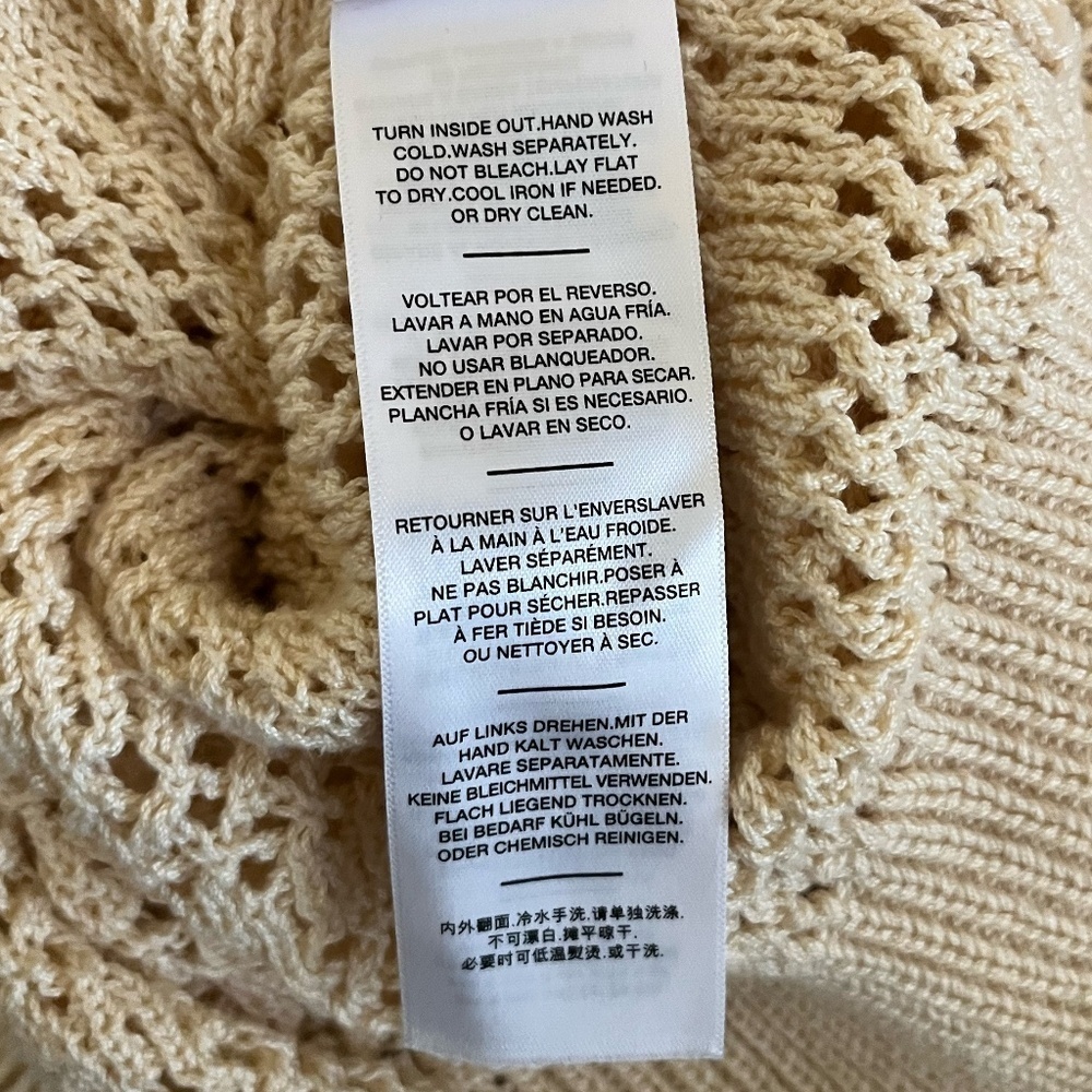 7 FOR ALL MANKIND | Ruffle Neck Long Sleeve Sweater in Heather Oatmeal | Size M - Picture 12 of 14